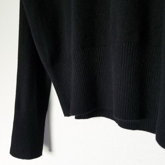 Banana Republic 100% Cashmere Wedge High Crewneck Sweater S Black Lightweight - Picture 10 of 14